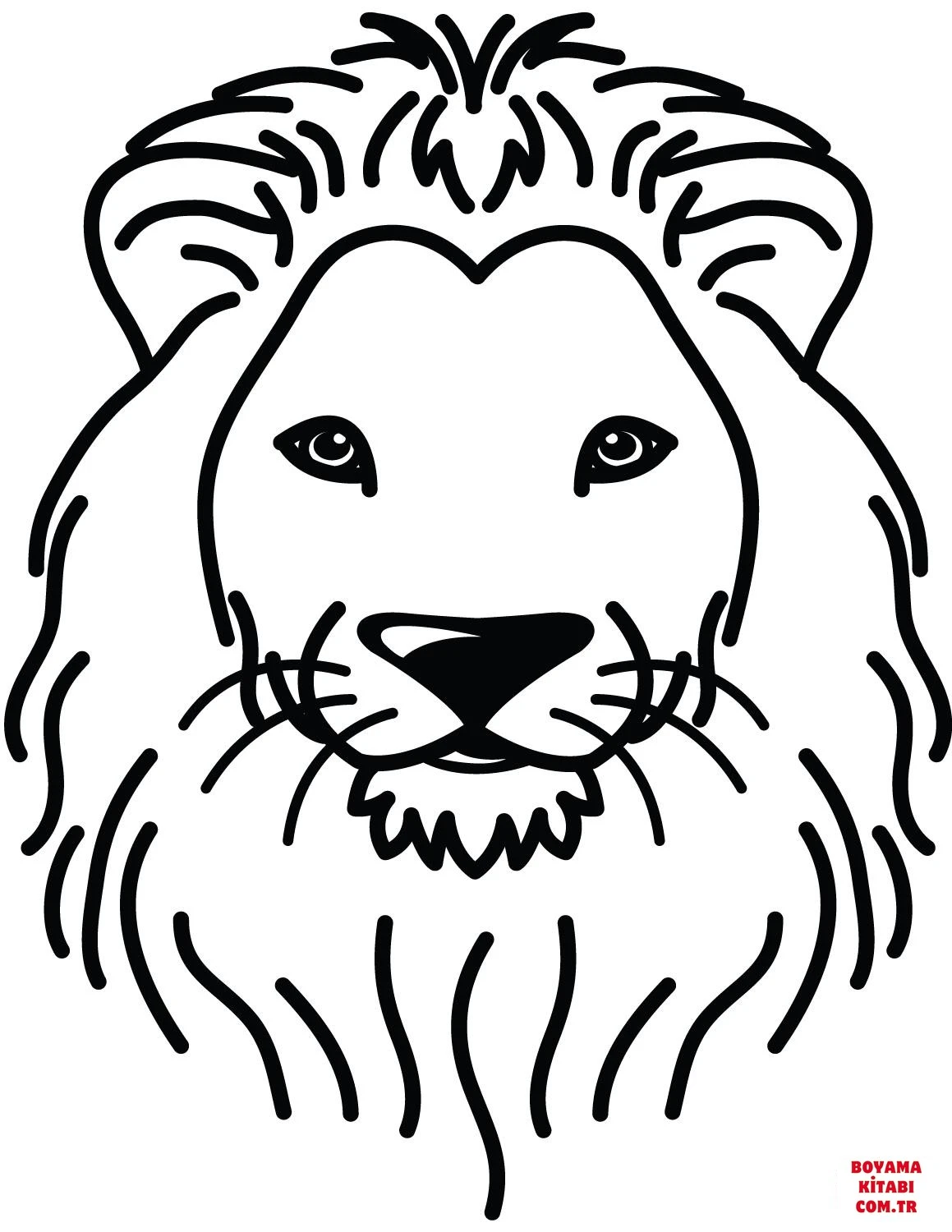 Aslan boyama sayfası – PDF indir, sevimli karakter