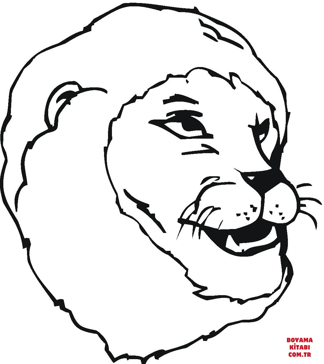 Aslan boyama sayfası – çizgi film temalı, basit çizim