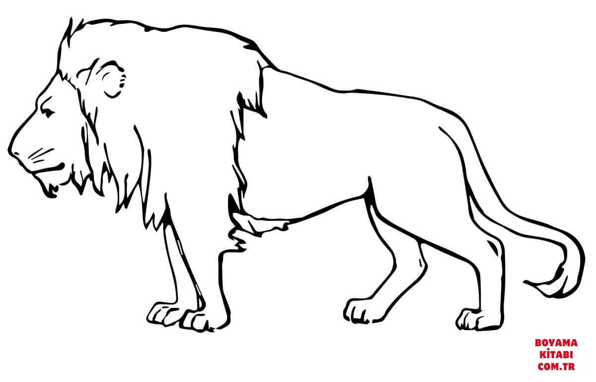 Aslan boyama sayfası – okul öncesi, evde etkinlik