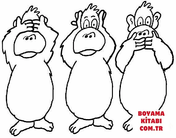 Maymun boyama sayfası – boyama çalışması, yaratıcılığı geliştirir