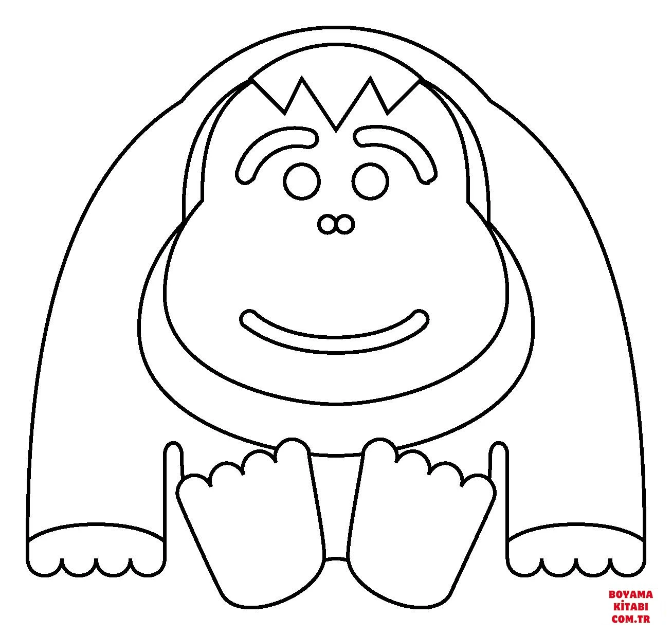 Orangutan boyama sayfası – basit çizim, kolay boyama