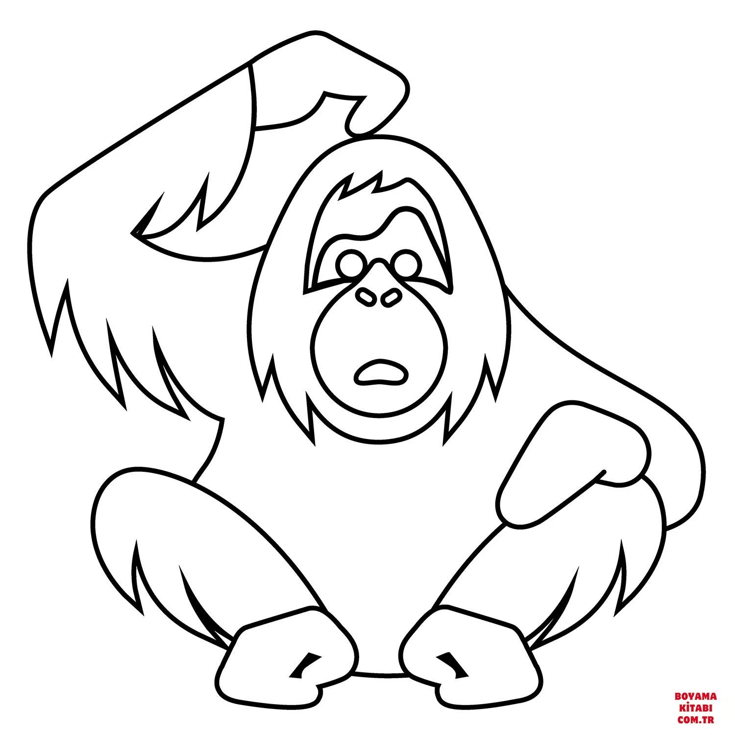 Orangutan boyama sayfası – yaratıcılık, eğlenceli etkinlik