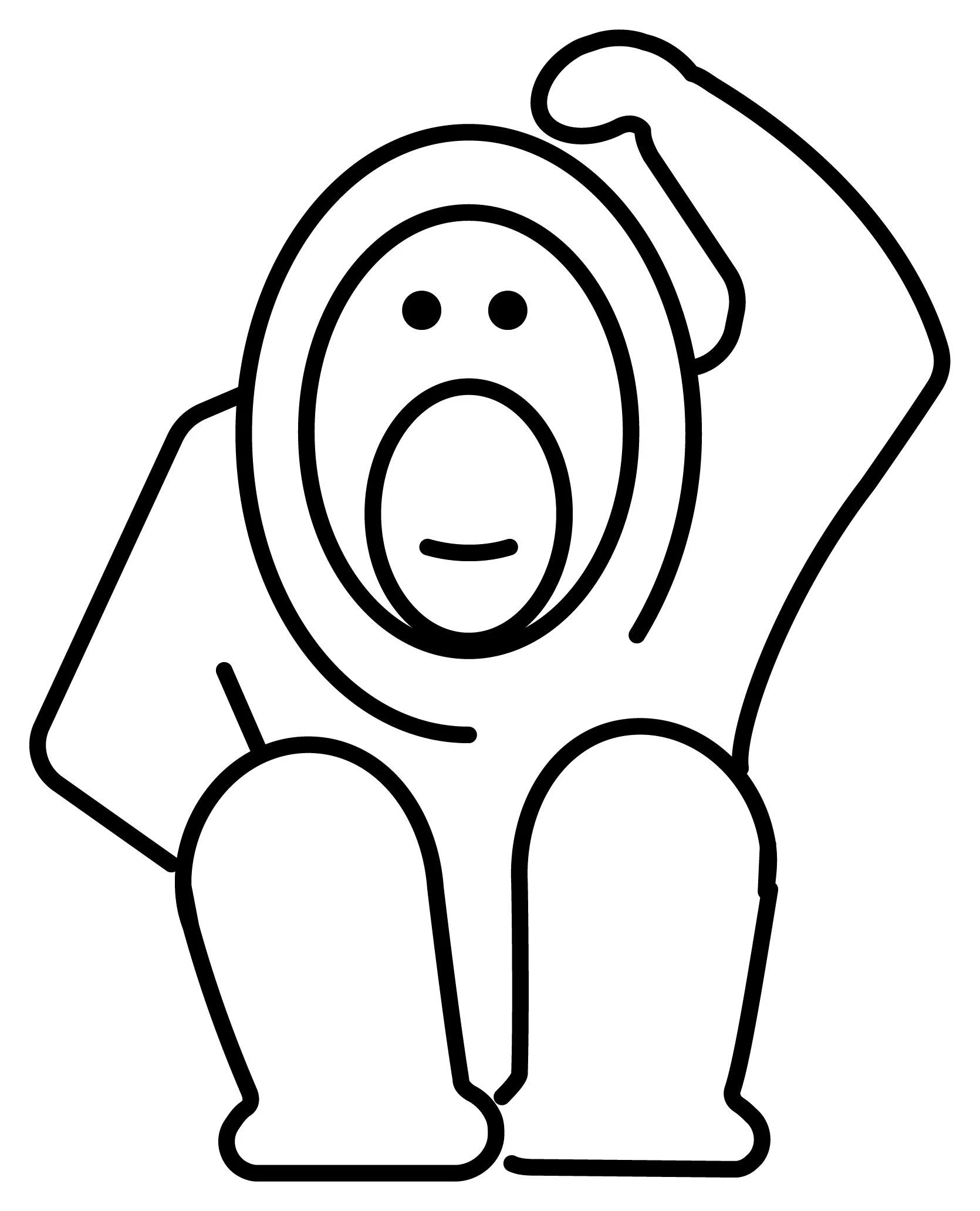 Orangutan boyama sayfası – renkli çizimler, okul öncesi