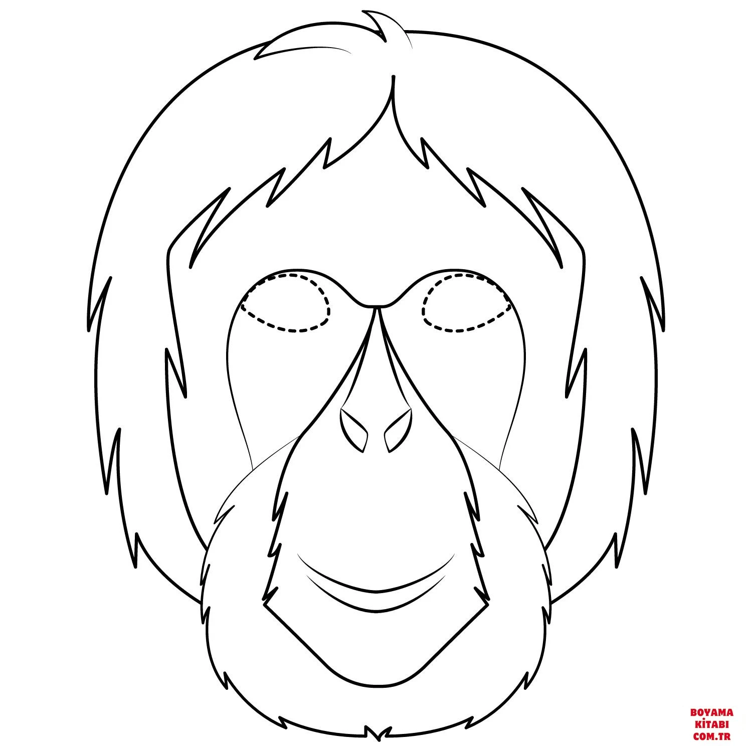 Orangutan boyama sayfası – PDF indir, sevimli karakter