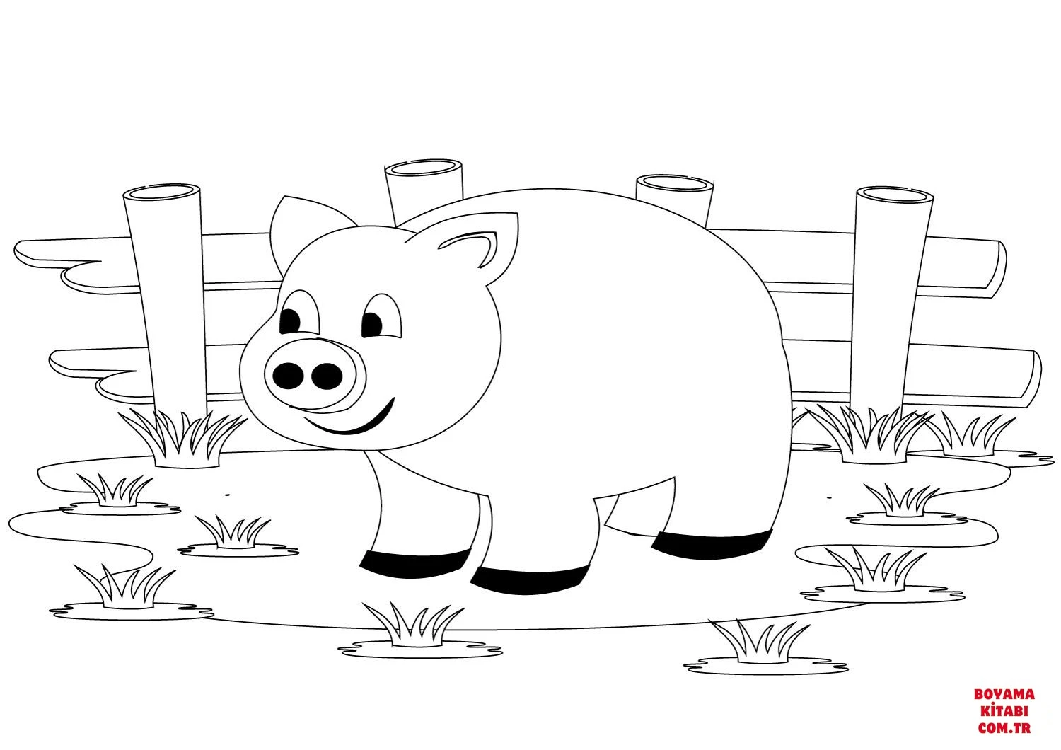 Domuz boyama sayfası – ücretsiz yazdır, boyama etkinliği