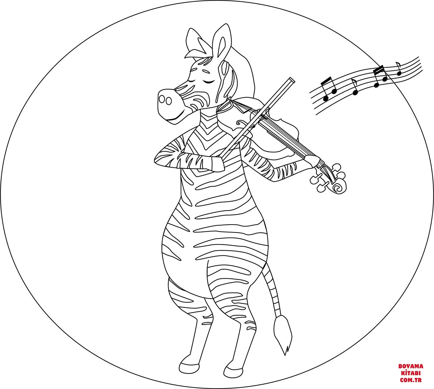 Zebra boyama sayfası – evde etkinlik, ücretsiz yazdır