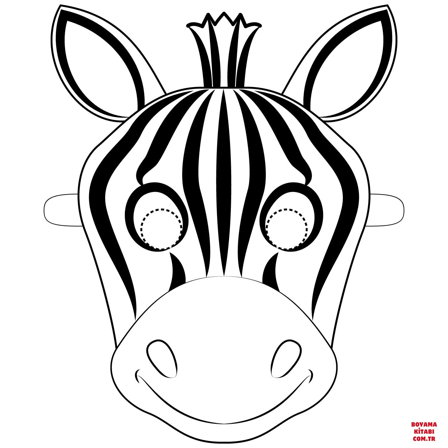 Zebra boyama sayfası – çocuk aktivitesi, PDF indir