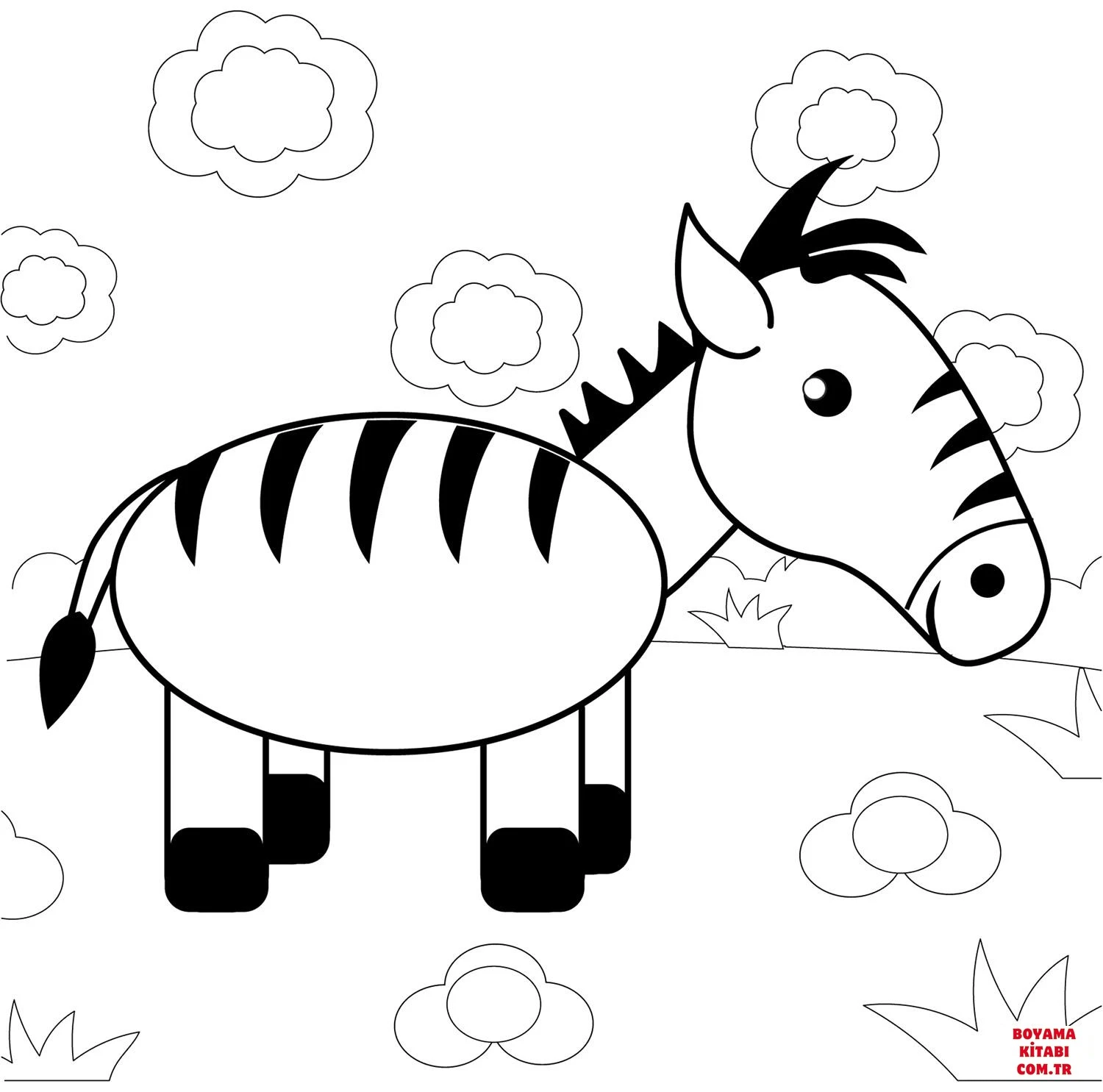 Zebra boyama sayfası – yaratıcılığı geliştirir, keyifli zaman