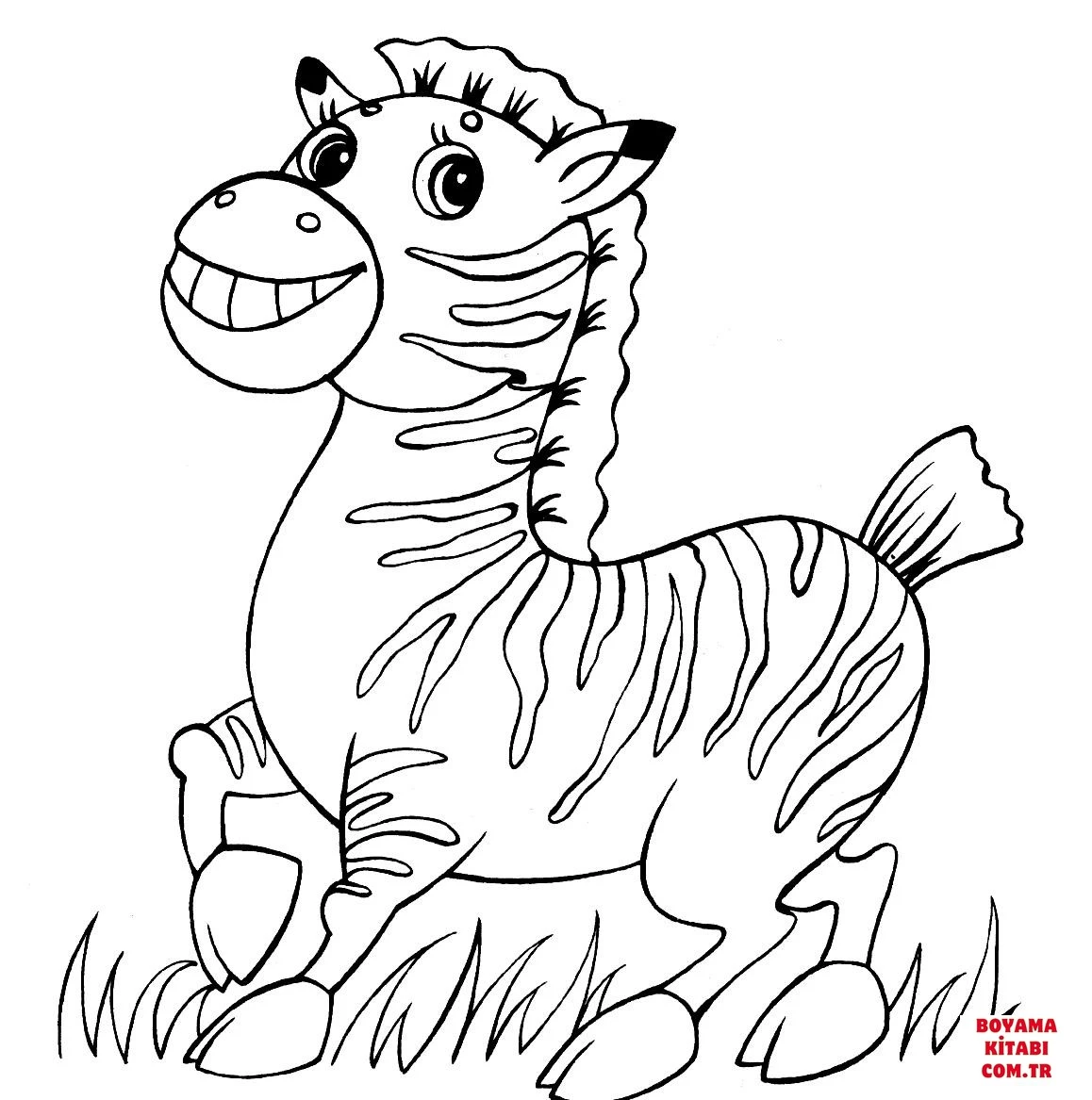 Zebra boyama sayfası – eğlenceli etkinlik, el becerilerini geliştirir