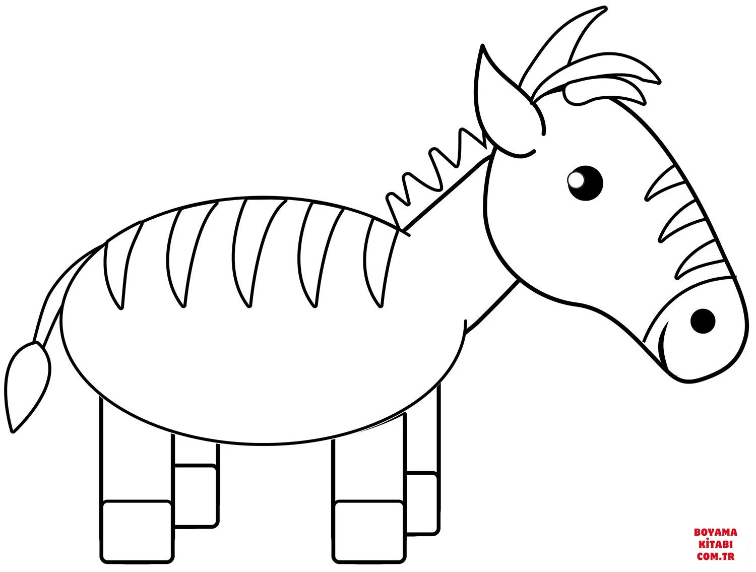 Zebra boyama sayfası – okul öncesi, evde etkinlik