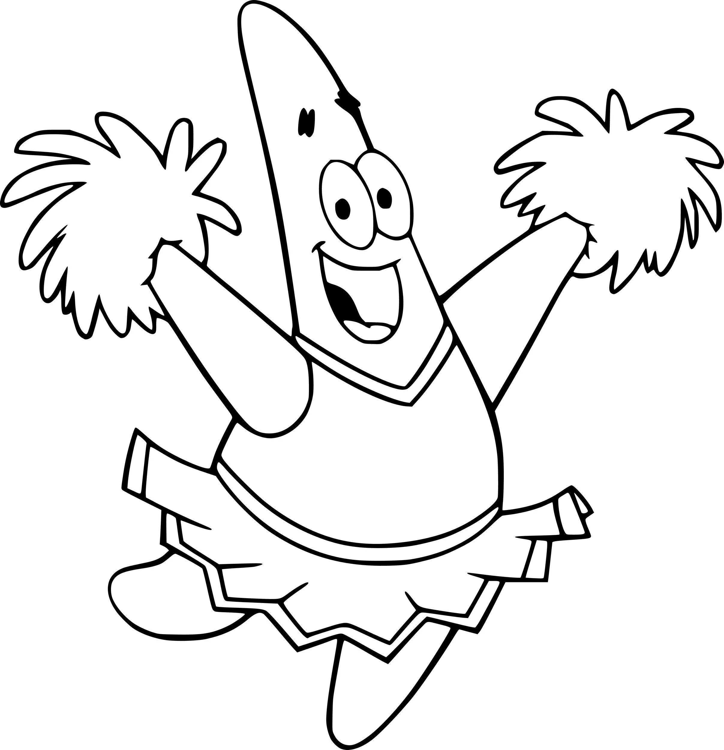 Patrick Star boyama sayfası – eğitici aktivite, yaratıcılık