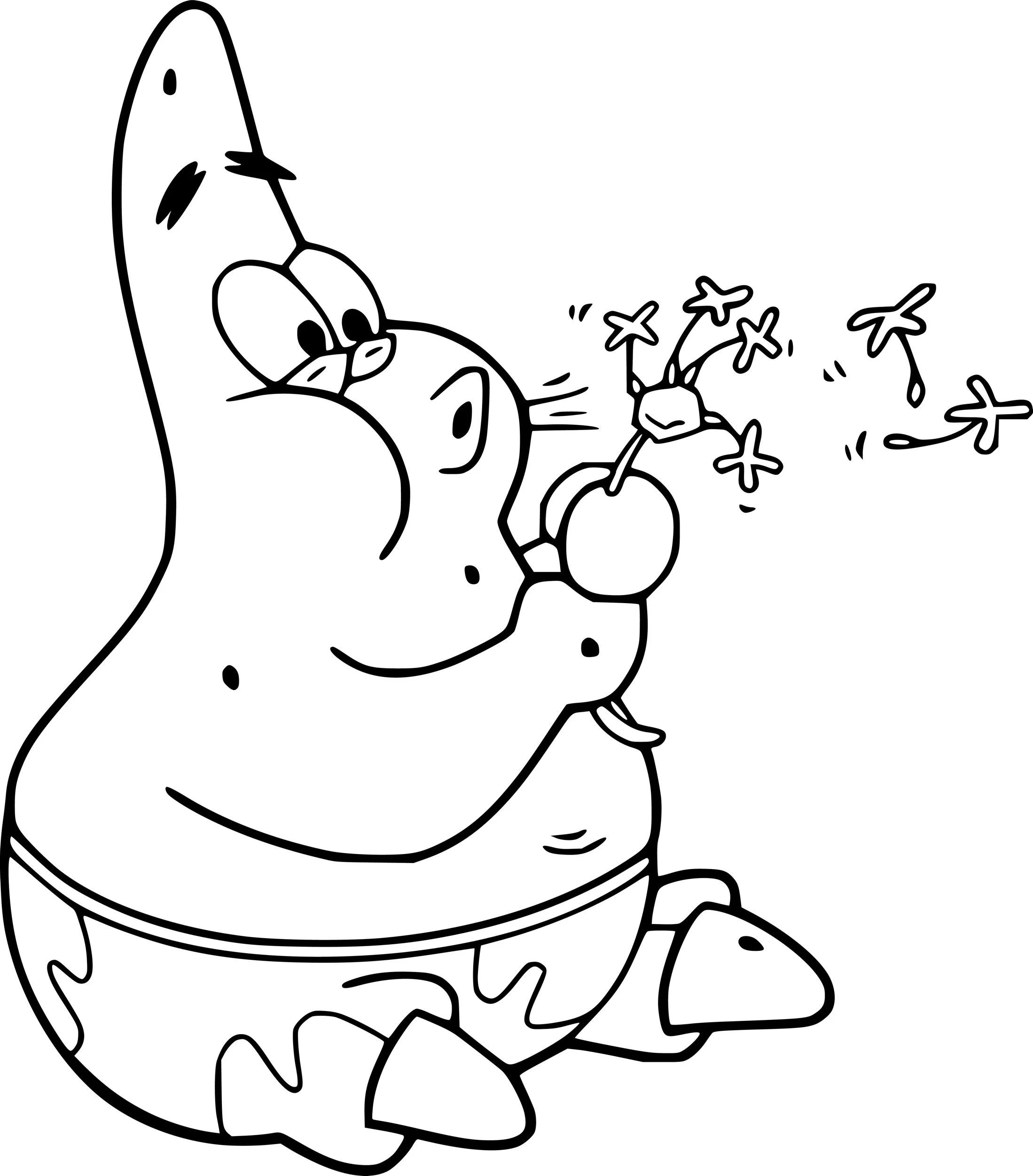 Patrick Star boyama sayfası – sanatsal çalışma, çocuklar için