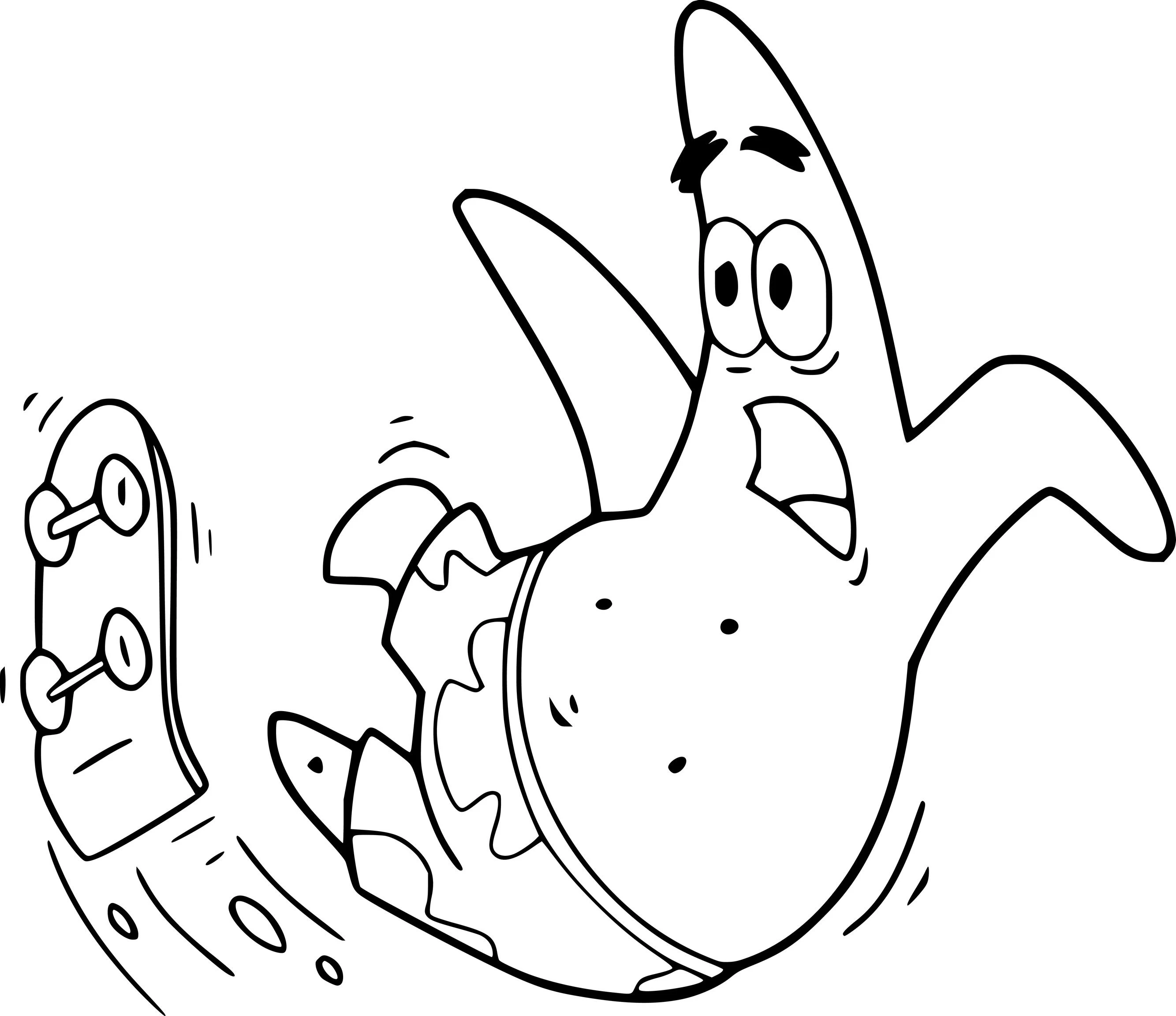 Patrick Star boyama sayfası – eğlenceli etkinlik, el becerilerini geliştirir