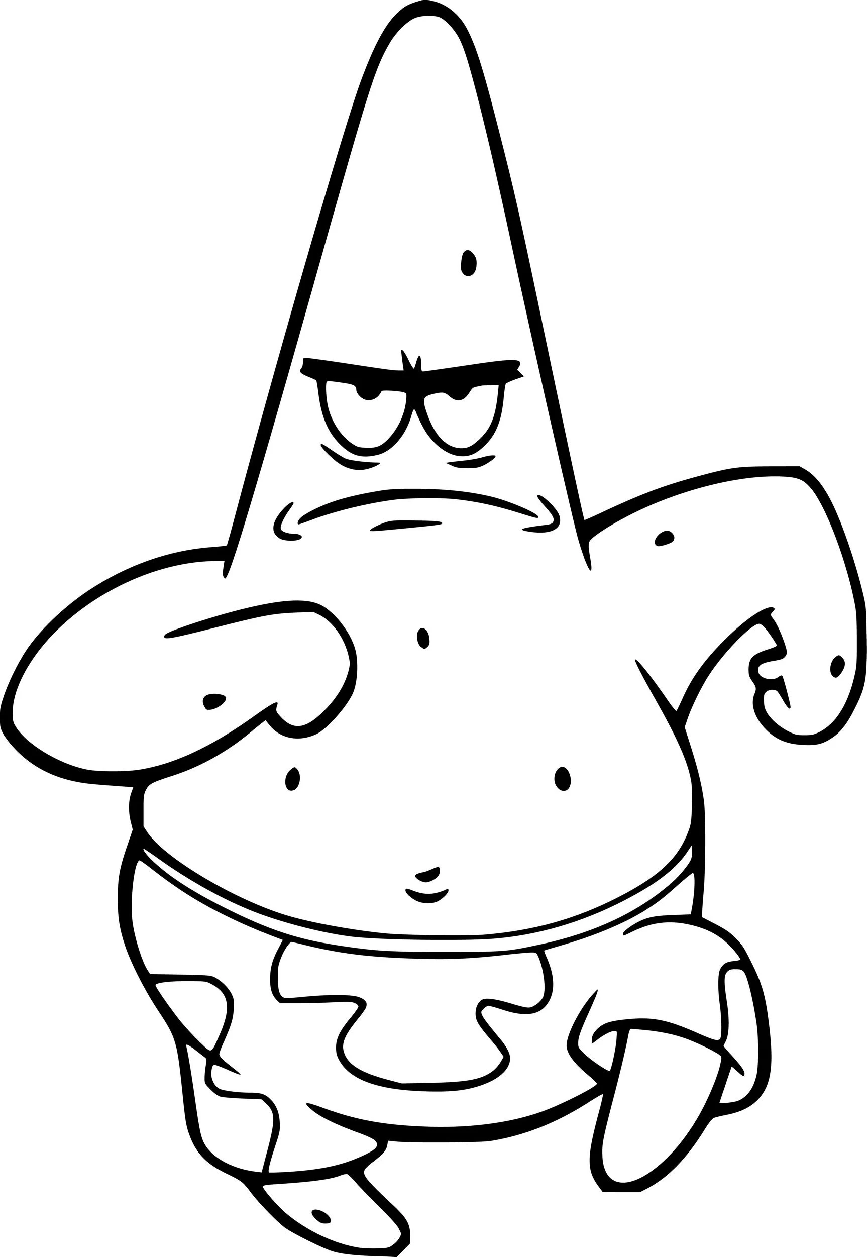 Patrick Star boyama sayfası – okul öncesi, evde etkinlik