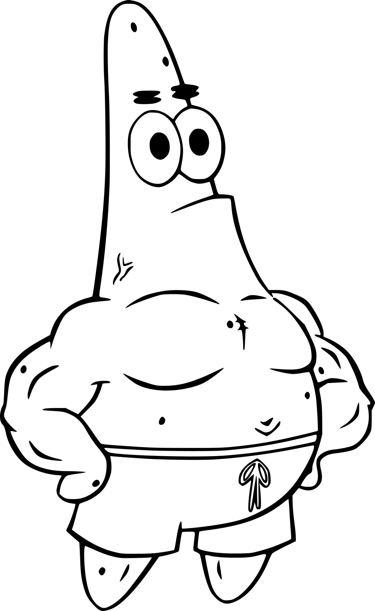 Patrick Star boyama sayfası – eğitici aktivite, yaratıcılık