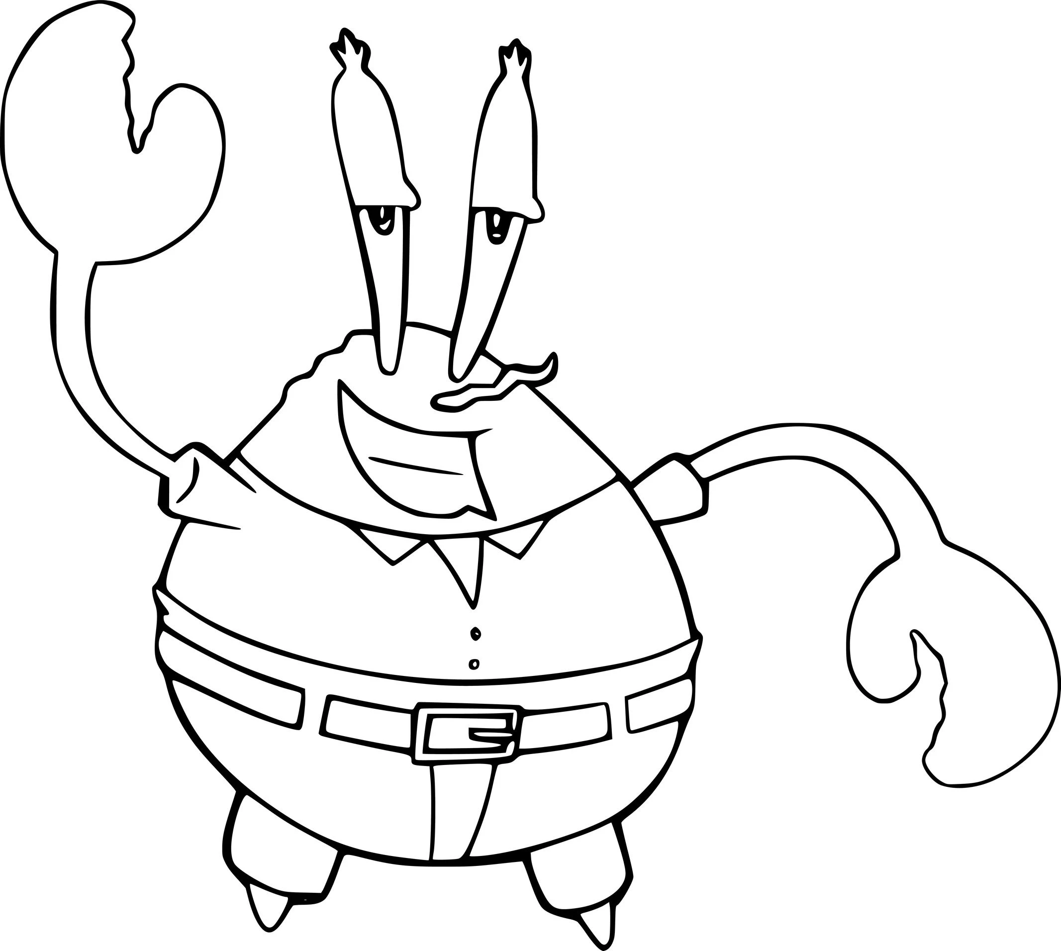 Mr. Krabs boyama sayfası – keyifli zaman, renkli çizimler
