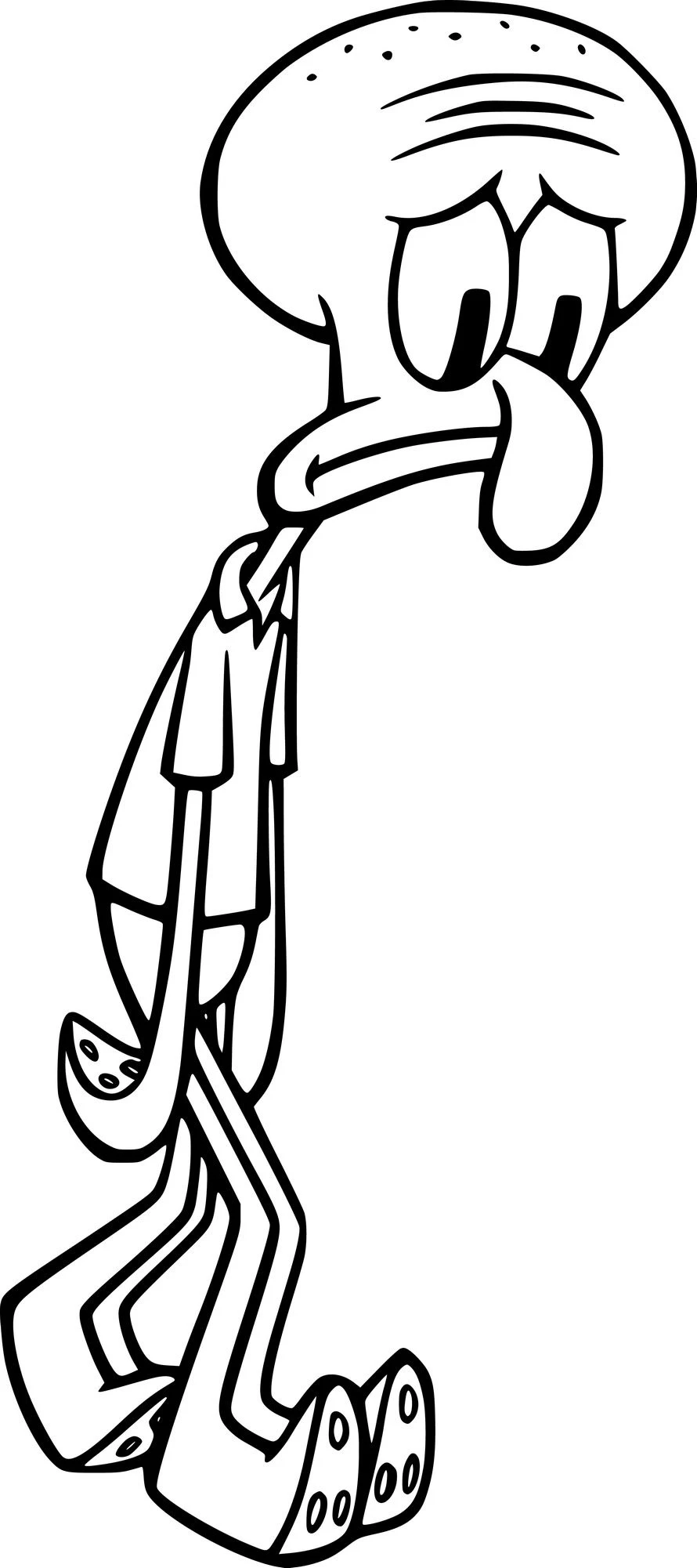 Squidward boyama sayfası – el becerilerini geliştirir, boyama çalışması