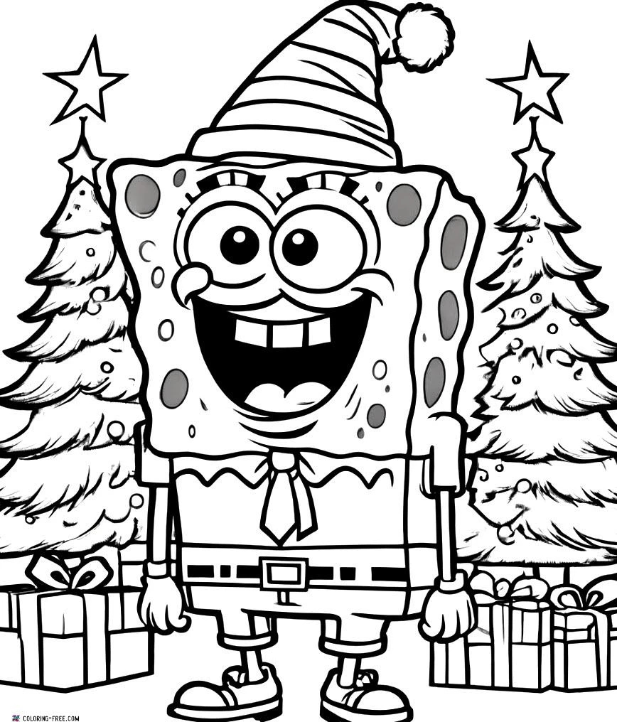 Sünger Bob boyama sayfası – çocuklar için, çizgi film temalı