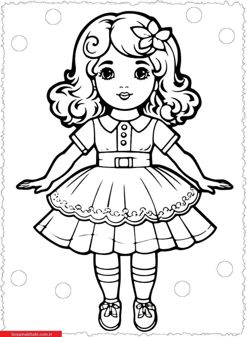 Dolls boyama sayfası #12 – renkli çizimler, dikkat ve odaklanma geliştirir