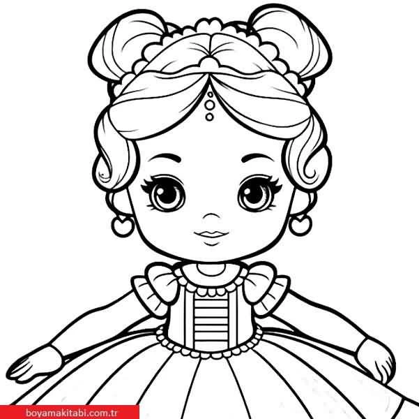 Dolls boyama sayfası #14 – ilkokul öğrencileri için, hayal gücünü besler