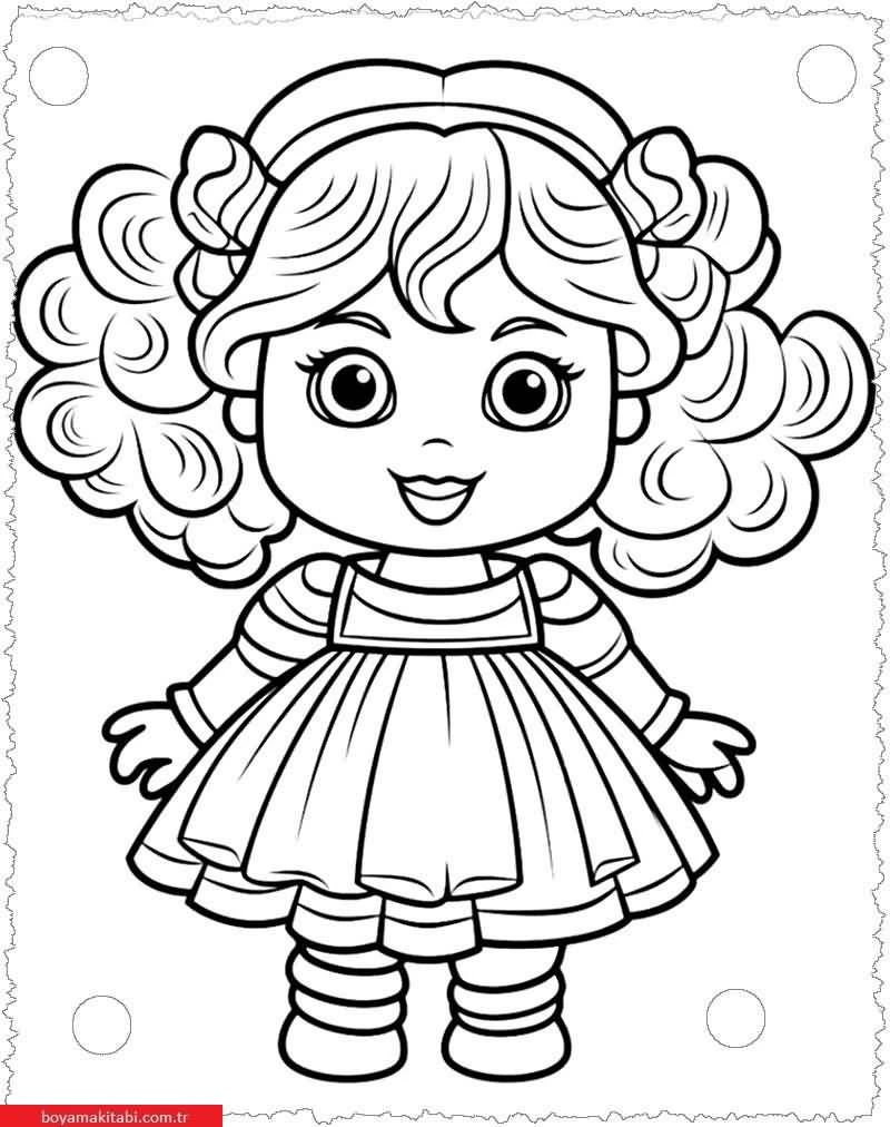 Dolls boyama sayfası #21 – hayal gücünü besler, tamamen ücretsiz