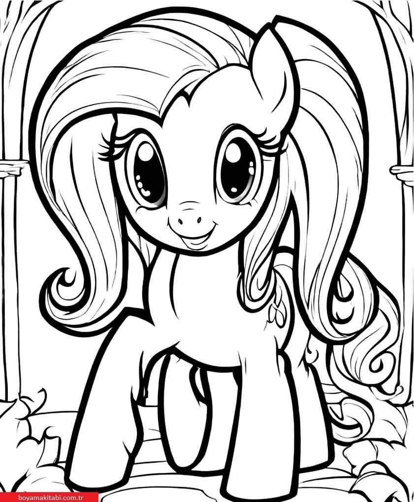 My Little Pony boyama sayfası – el becerilerini geliştirir, boyama çalışması