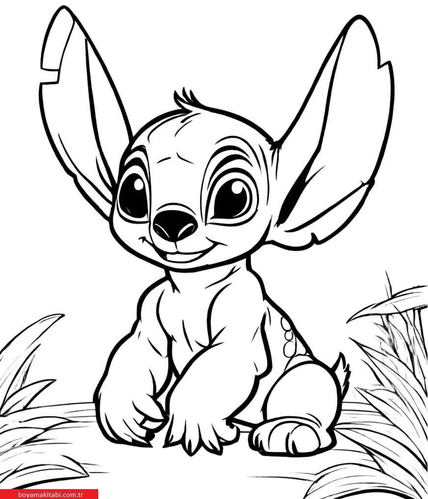 Lilo and Stitch boyama sayfası #6 – renkli çizimler, dikkat ve odaklanma geliştirir