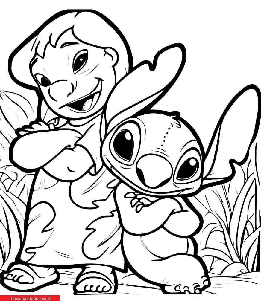 Lilo and Stitch boyama sayfası #9 – aile ile vakit geçirme, renk bilgisini öğretir