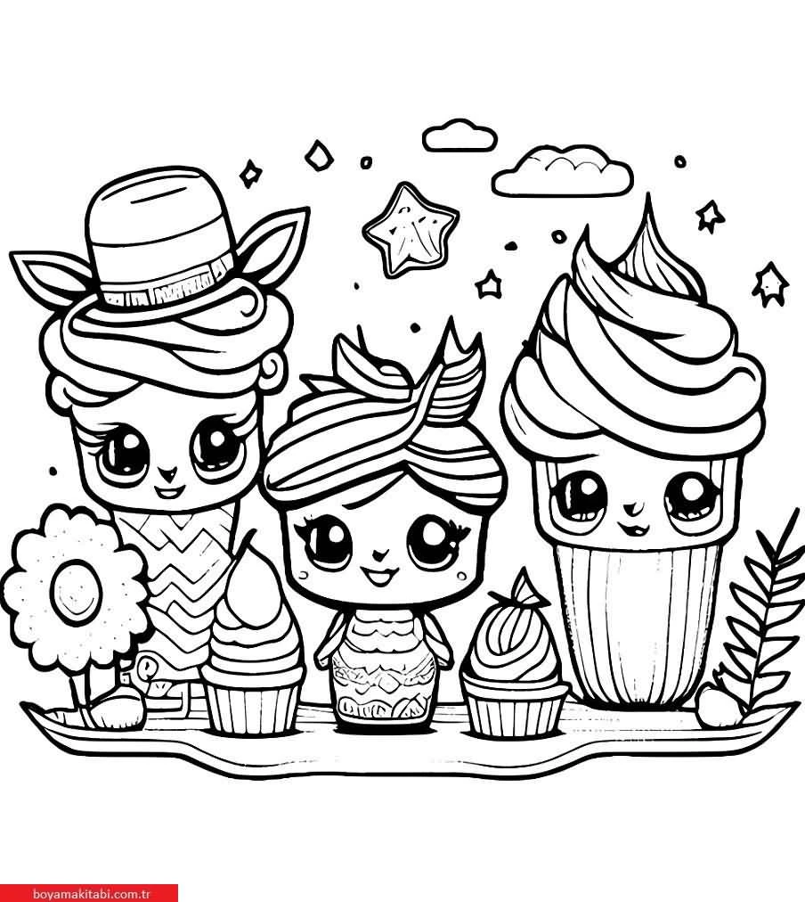 Shopkins boyama sayfası – sevimli karakter, sanatsal çalışma