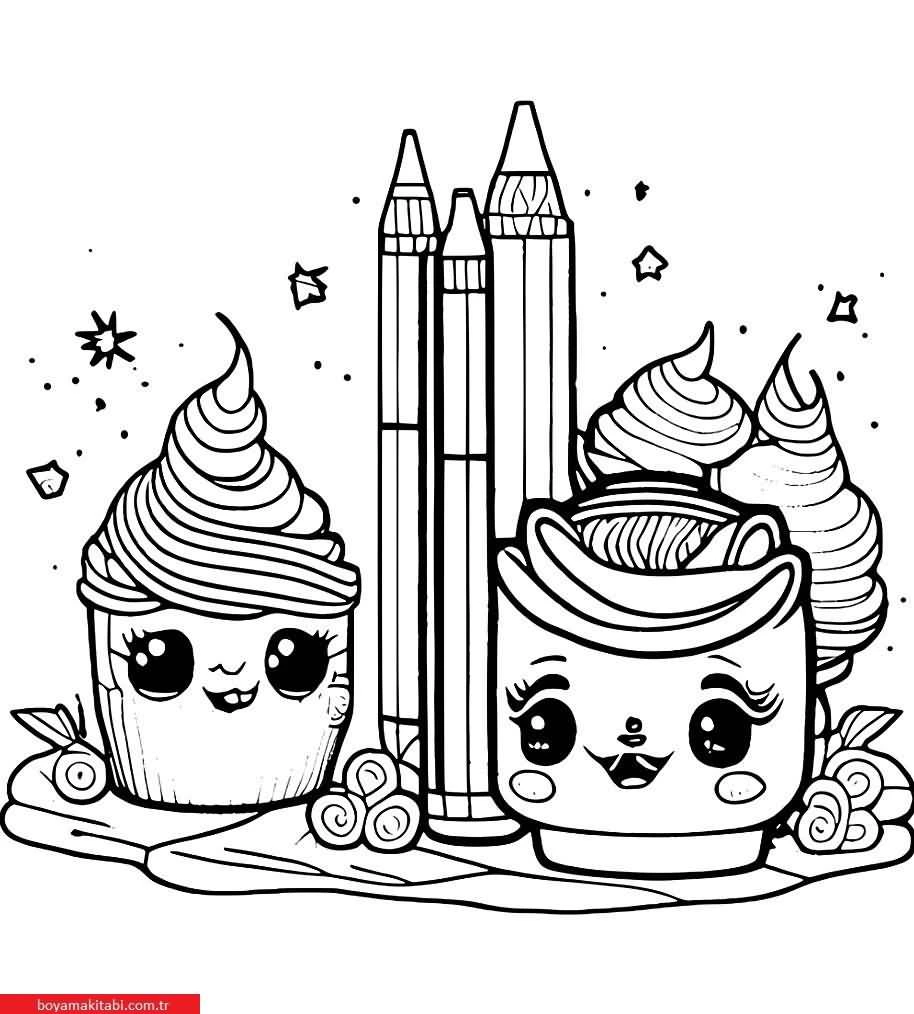 Shopkins boyama sayfası – çocuk aktivitesi, PDF indir