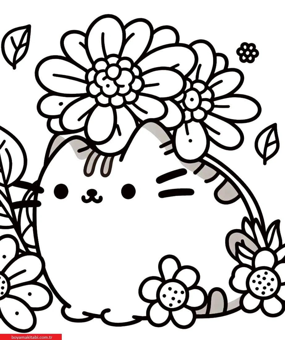 Pusheen boyama sayfası – ücretsiz yazdır, boyama etkinliği