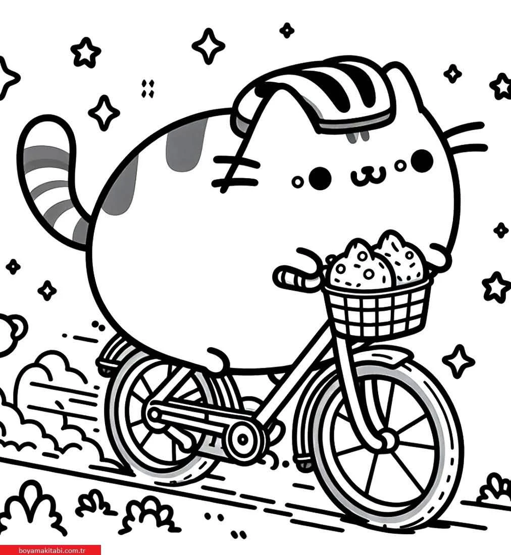 Pusheen boyama sayfası – eğlenceli etkinlik, el becerilerini geliştirir