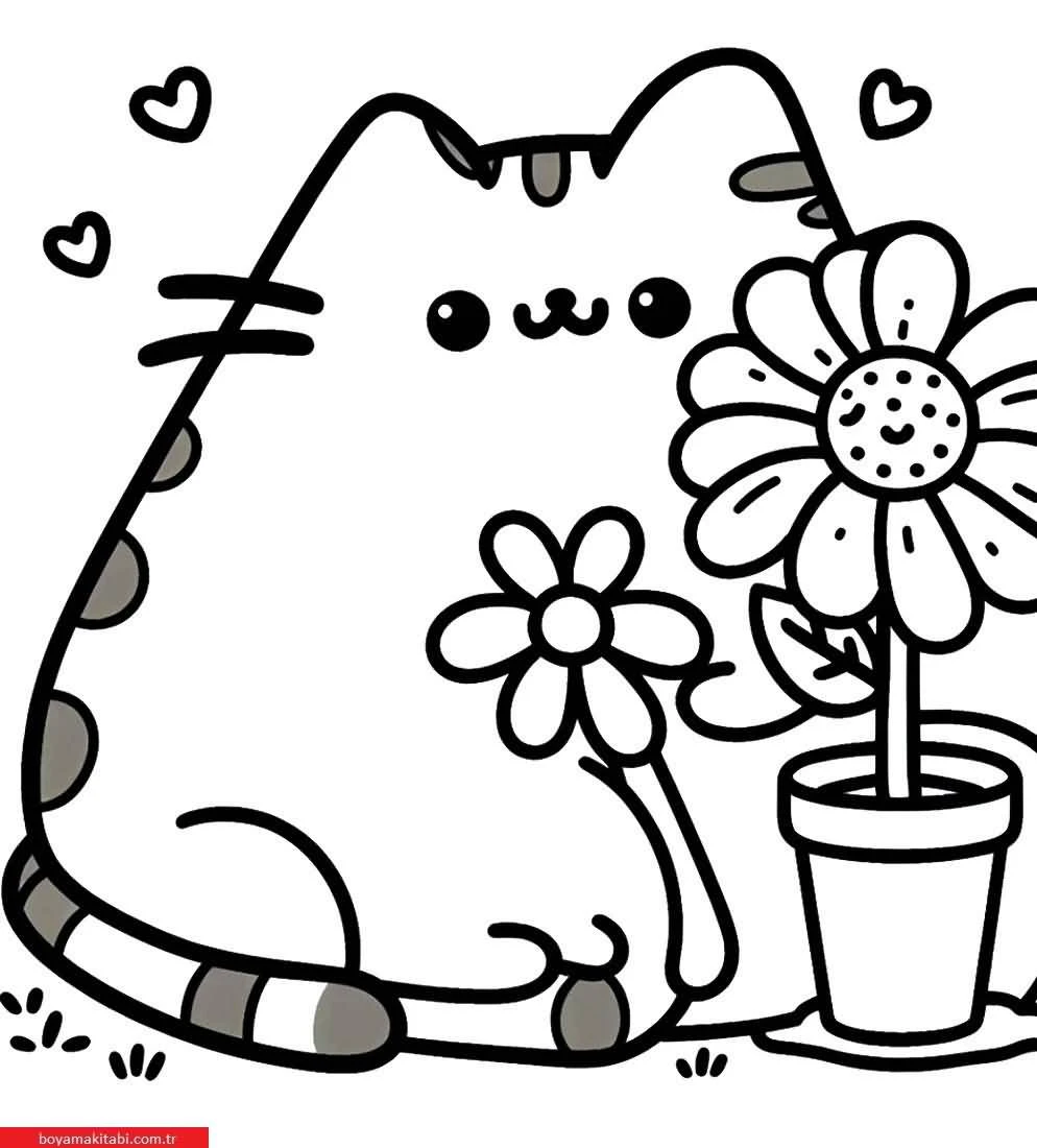 Pusheen boyama sayfası – yaratıcılığı geliştirir, keyifli zaman