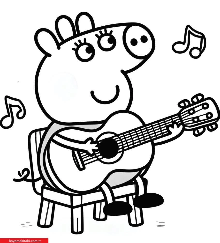 Peppa Pig boyama sayfası – boyama çalışması, yaratıcılığı geliştirir