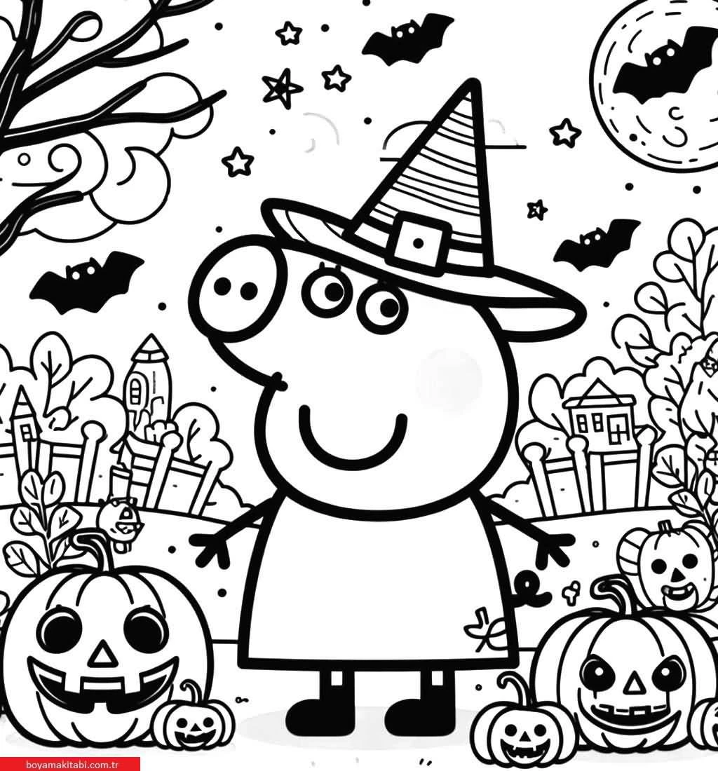 Peppa Pig boyama sayfası – çocuklar için, çizgi film temalı
