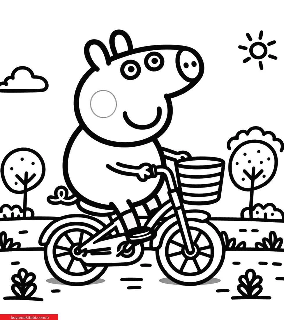 Peppa Pig boyama sayfası – kolay boyama, eğitici aktivite