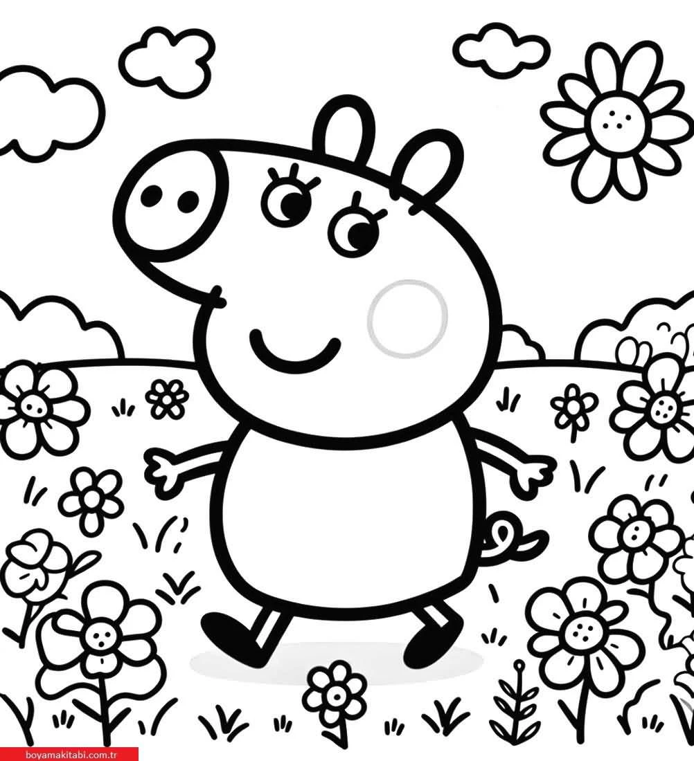 Peppa Pig boyama sayfası – okul öncesi, evde etkinlik