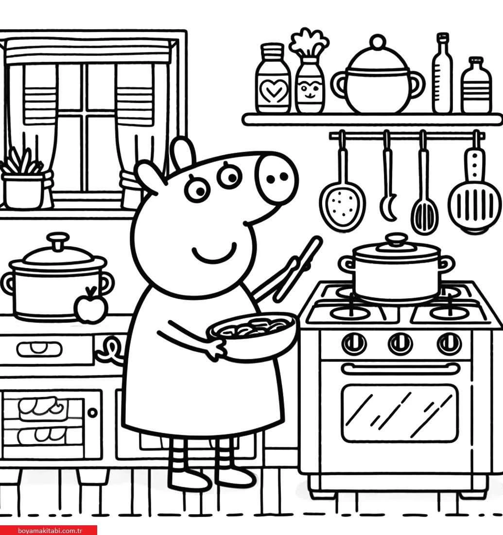 Peppa Pig boyama sayfası – eğitici aktivite, yaratıcılık