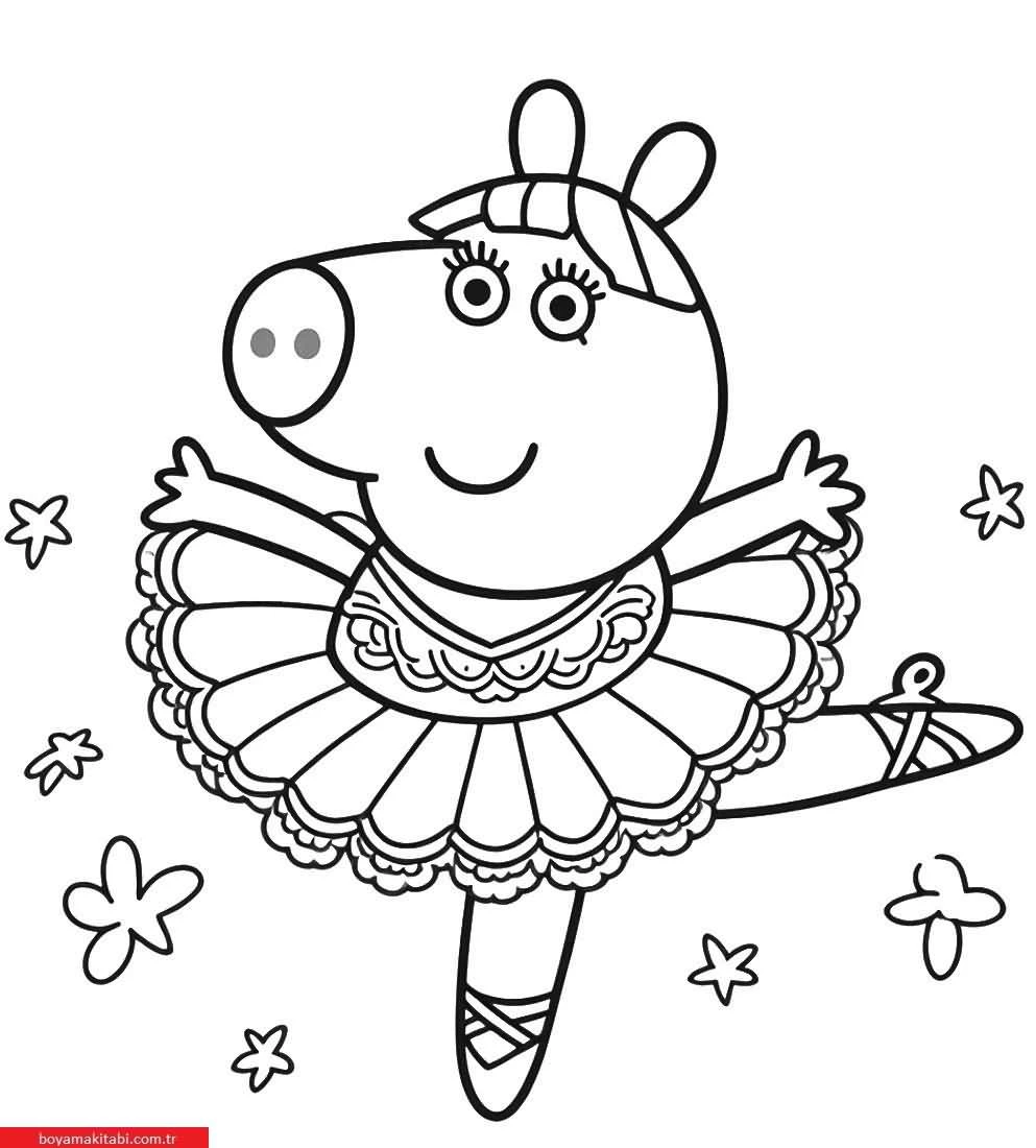 Peppa Pig boyama sayfası – keyifli zaman, renkli çizimler