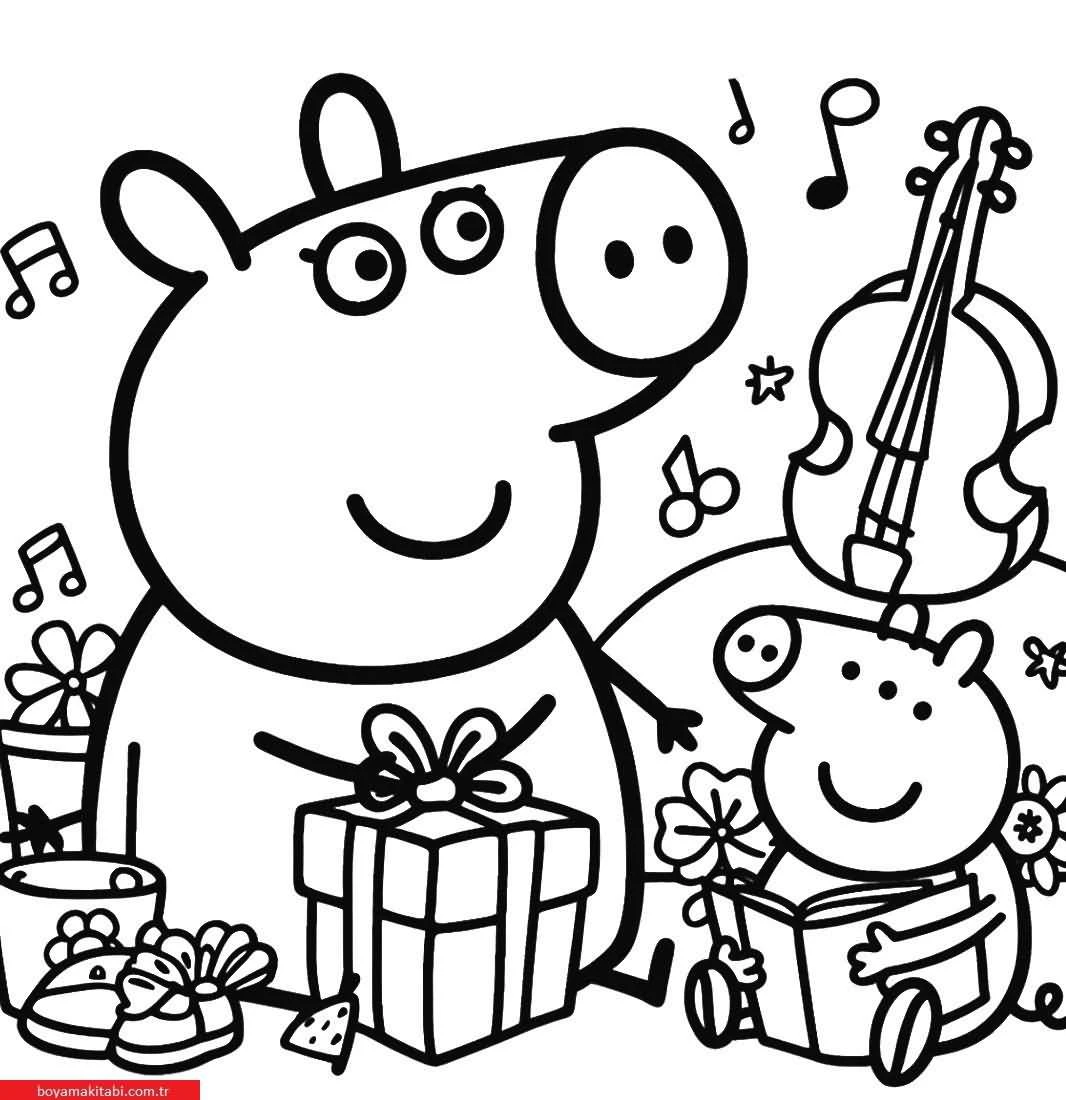 Peppa Pig boyama sayfası – yaratıcılık, eğlenceli etkinlik