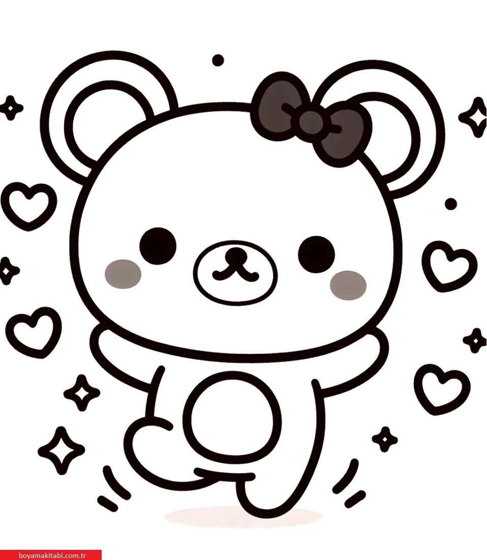 Rilakkuma boyama sayfası – PDF indir, sevimli karakter