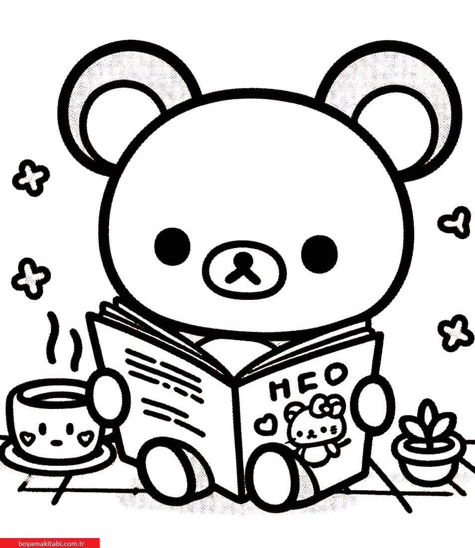 Rilakkuma boyama sayfası – eğlenceli etkinlik, el becerilerini geliştirir