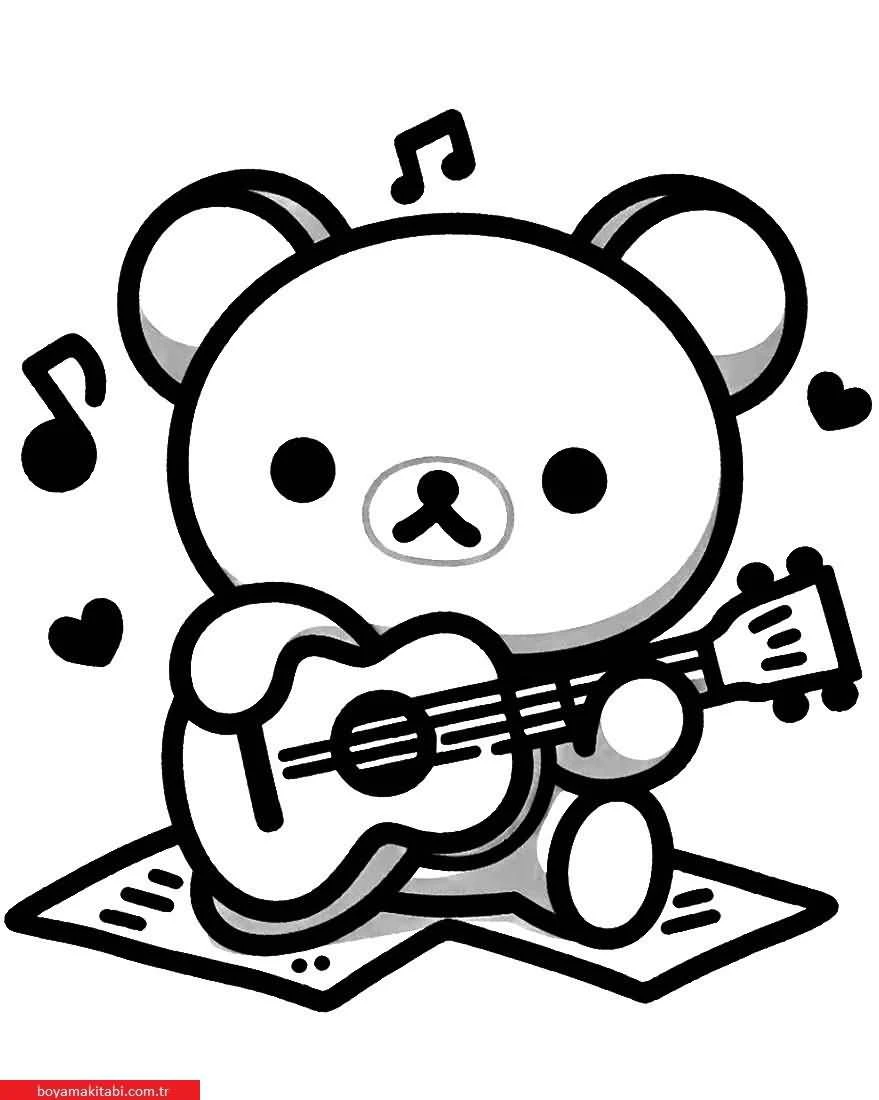 Rilakkuma boyama sayfası – evde etkinlik, ücretsiz yazdır