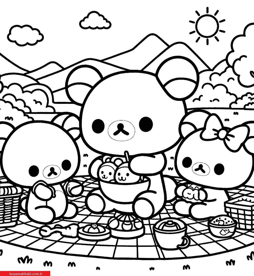 Rilakkuma boyama sayfası – yaratıcılık, eğlenceli etkinlik
