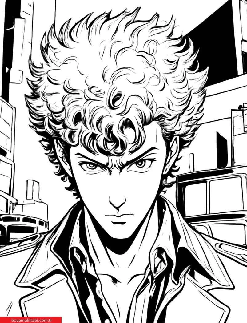 Anime boyama sayfası – boyama çalışması, yaratıcılığı geliştirir