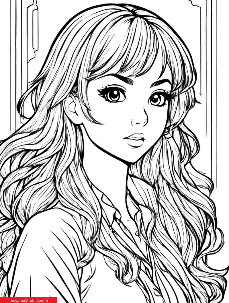 Anime boyama sayfası – renkli çizimler, okul öncesi