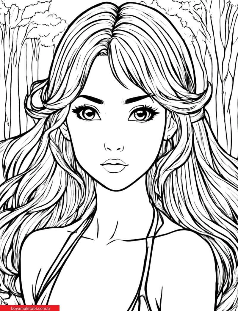 Anime boyama sayfası – PDF indir, sevimli karakter