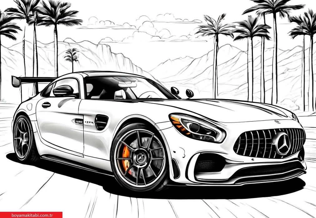 Yarış Arabası boyama sayfası – okul öncesi, evde etkinlik