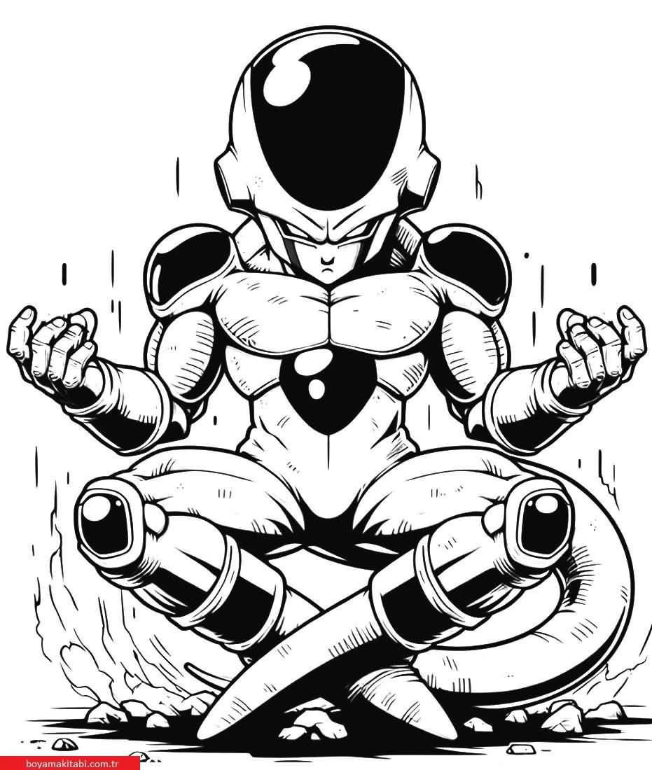 Dragon Ball Z boyama sayfası – eğlenceli etkinlik, el becerilerini geliştirir