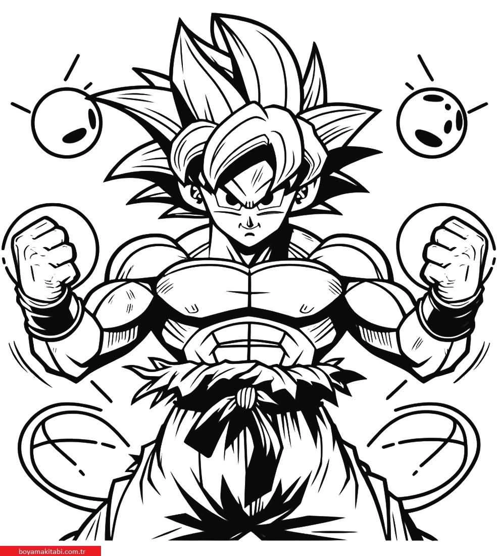 Dragon Ball Z boyama sayfası – yaratıcılığı geliştirir, keyifli zaman